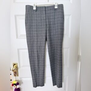 Theory Treeca Wool-Cashmere Check Tapered Pants